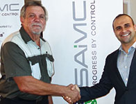 Chairman Hennie Prinsloo (left) thanking Jay Abdallah from Schneider for his presentation.